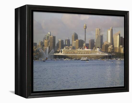 Queen Mary 2 on Maiden Voyage Arriving in Sydney Harbour, New South Wales, Australia-Mark Mawson-Framed Premier Image Canvas