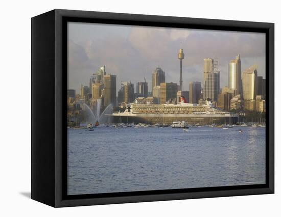 Queen Mary 2 on Maiden Voyage Arriving in Sydney Harbour, New South Wales, Australia-Mark Mawson-Framed Premier Image Canvas