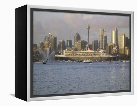 Queen Mary 2 on Maiden Voyage Arriving in Sydney Harbour, New South Wales, Australia-Mark Mawson-Framed Premier Image Canvas