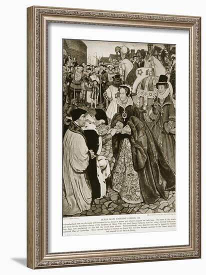 Queen Mary Entering London, 1553-John Byam Shaw-Framed Giclee Print