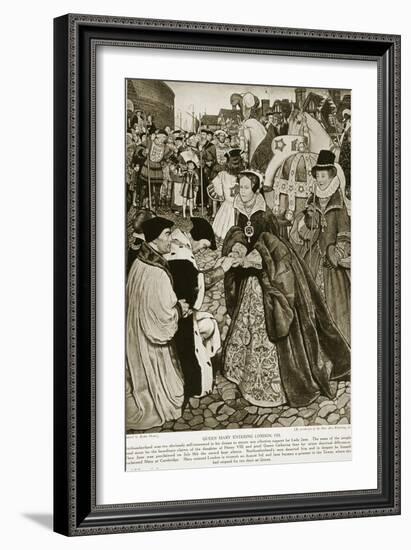 Queen Mary Entering London, 1553-John Byam Shaw-Framed Giclee Print