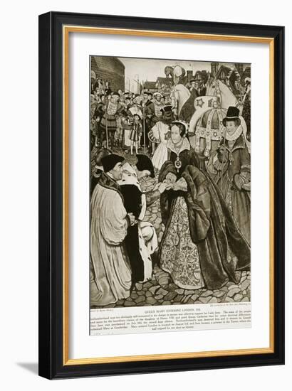 Queen Mary Entering London, 1553-John Byam Shaw-Framed Giclee Print