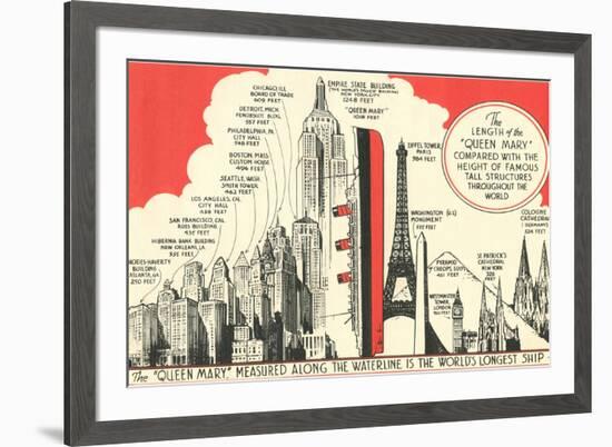 Queen Mary Length in Comparison-null-Framed Art Print