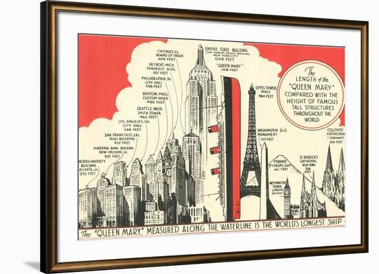 Queen Mary Length in Comparison-null-Framed Art Print