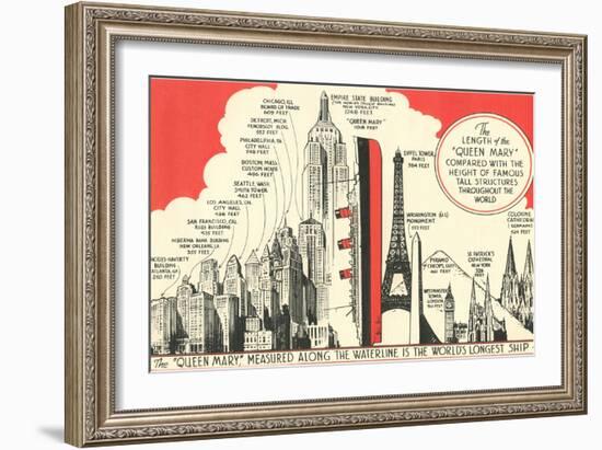 Queen Mary Length in Comparison-null-Framed Art Print