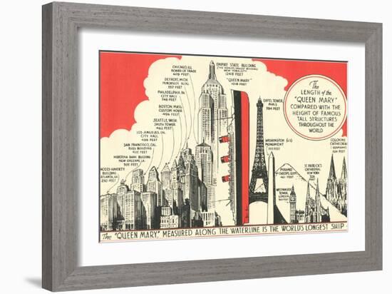 Queen Mary Length in Comparison-null-Framed Art Print