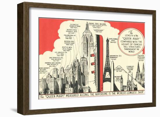 Queen Mary Length in Comparison-null-Framed Art Print
