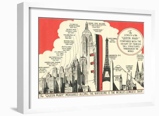 Queen Mary Length in Comparison-null-Framed Art Print