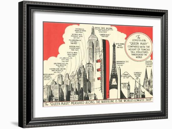 Queen Mary Length in Comparison-null-Framed Art Print