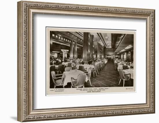 Queen Mary Ocean Liner, Cabin Restaurant-CR Hoffmann-Framed Photographic Print