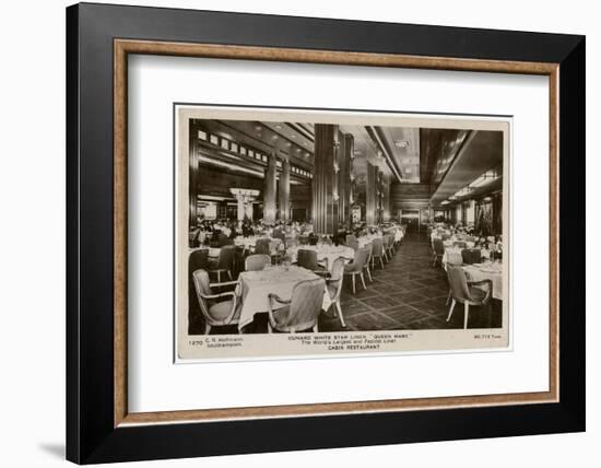 Queen Mary Ocean Liner, Cabin Restaurant-CR Hoffmann-Framed Photographic Print