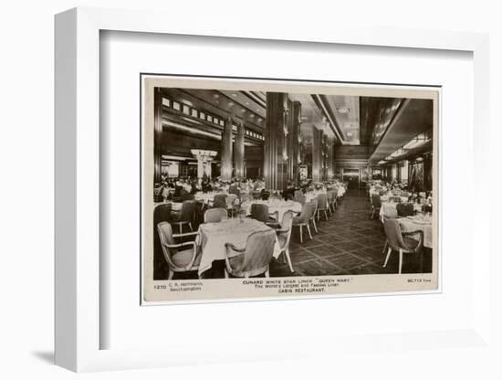 Queen Mary Ocean Liner, Cabin Restaurant-CR Hoffmann-Framed Photographic Print