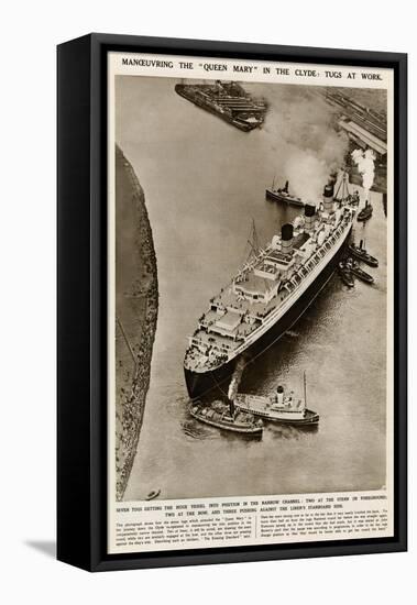 Queen Mary' Ocean Liner, Manoeuvring Down the Clyde-null-Framed Stretched Canvas
