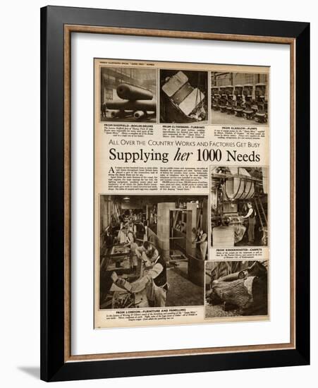 Queen Mary Ocean Liner, Supplying Her 1000 Needs-null-Framed Art Print