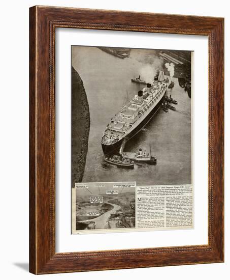 Queen Mary' Ocean Liner to Greenock, Inverclyde-null-Framed Art Print