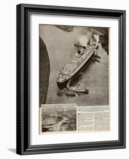 Queen Mary' Ocean Liner to Greenock, Inverclyde-null-Framed Art Print