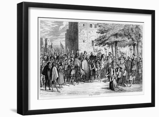 Queen Mary Receiving the Prisoners on the Tower Green, 1553-George Cruikshank-Framed Giclee Print