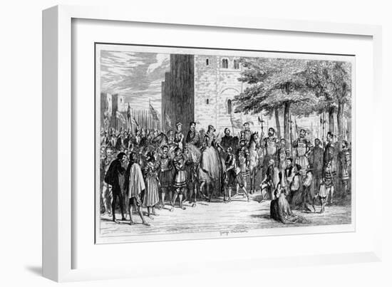 Queen Mary Receiving the Prisoners on the Tower Green, 1553-George Cruikshank-Framed Giclee Print