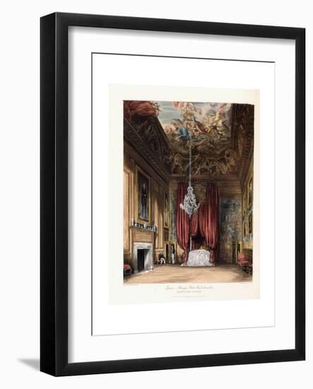 Queen Mary's State Bed-Chamber, Hampton Court, 1819-George Cattermole-Framed Giclee Print