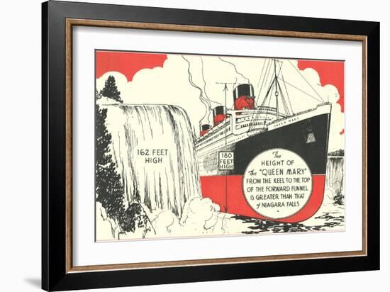 Queen Mary versus Niagara Falls-null-Framed Art Print