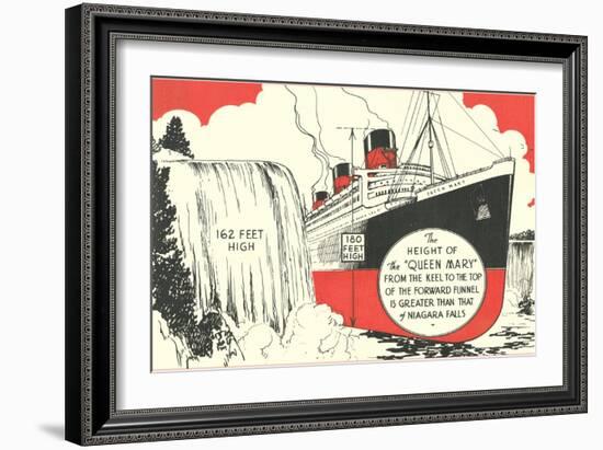 Queen Mary versus Niagara Falls-null-Framed Art Print