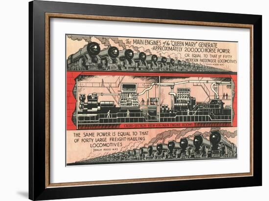 Queen Mary vs. Locomotives-null-Framed Art Print