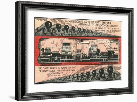 Queen Mary vs. Locomotives-null-Framed Art Print