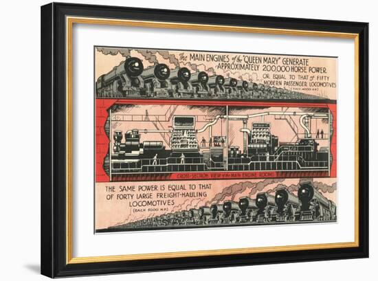 Queen Mary vs. Locomotives-null-Framed Art Print