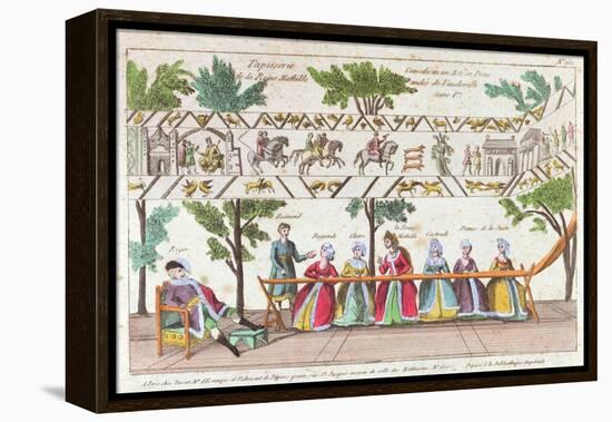 Queen Mathilda and Her Servants Weaving the Bayeux Tapestry, Scene from a Vaudeville Performance-null-Framed Premier Image Canvas