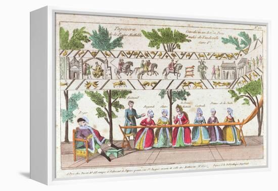 Queen Mathilda and Her Servants Weaving the Bayeux Tapestry, Scene from a Vaudeville Performance-null-Framed Premier Image Canvas