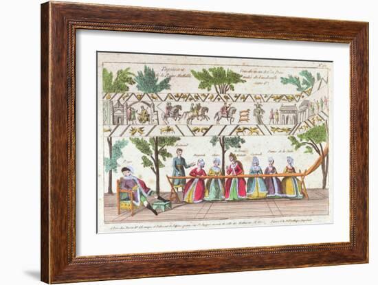 Queen Mathilda and Her Servants Weaving the Bayeux Tapestry, Scene from a Vaudeville Performance-null-Framed Giclee Print