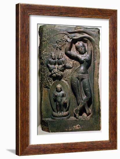 Queen Maya Giving Birth to the Future Buddha (Limestone)-null-Framed Giclee Print