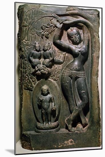 Queen Maya Giving Birth to the Future Buddha (Limestone)-null-Mounted Giclee Print