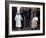 Queen Mother waves on her 101 birthday watched by Princess Margaret in wheelchair and Prince Charle-null-Framed Photographic Print