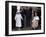 Queen Mother waves on her 101 birthday watched by Princess Margaret in wheelchair and Prince Charle-null-Framed Photographic Print