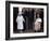 Queen Mother waves on her 101 birthday watched by Princess Margaret in wheelchair and Prince Charle-null-Framed Photographic Print