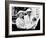 Queen Mother with Princess Diana and Prince William in an open carriage-null-Framed Photographic Print