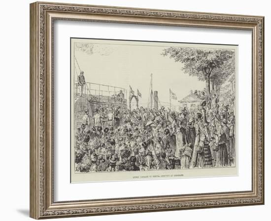 Queen Natalie of Servia Arriving at Belgrade-Johann Nepomuk Schonberg-Framed Giclee Print