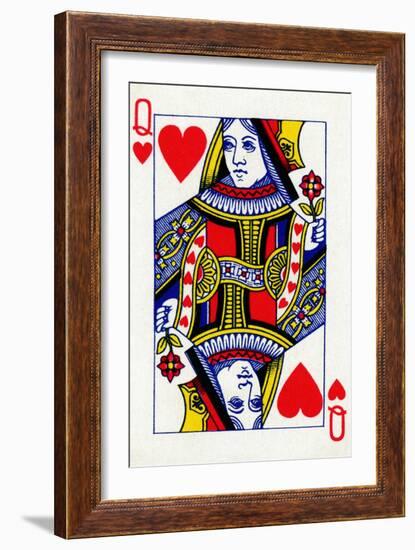 Queen of Hearts from a deck of Goodall & Son Ltd. playing cards, c1940-Unknown-Framed Premium Giclee Print