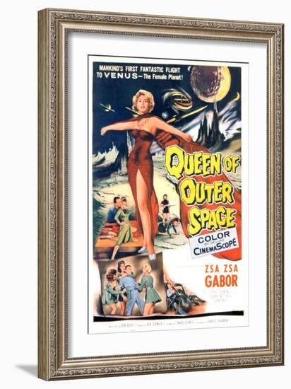 Queen of Outer Space, Zsa Zsa Gabor, 1958-null-Framed Art Print