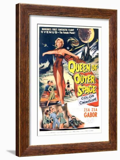 Queen of Outer Space, Zsa Zsa Gabor, 1958-null-Framed Art Print