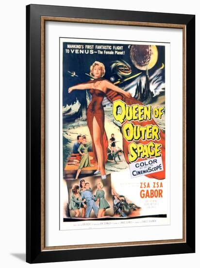 Queen of Outer Space, Zsa Zsa Gabor, 1958-null-Framed Art Print