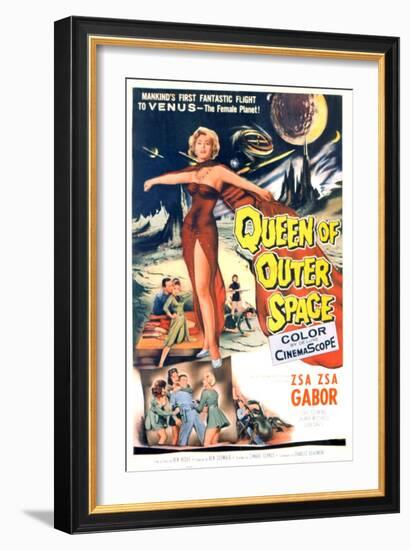 Queen of Outer Space, Zsa Zsa Gabor, 1958-null-Framed Art Print