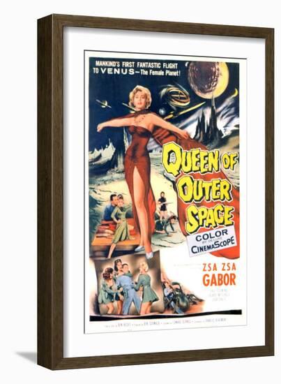 Queen of Outer Space, Zsa Zsa Gabor, 1958-null-Framed Premium Giclee Print