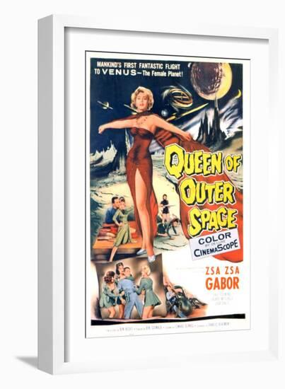 Queen of Outer Space, Zsa Zsa Gabor, 1958-null-Framed Premium Giclee Print