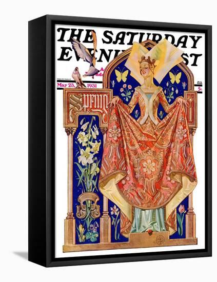 "Queen of Spring," Saturday Evening Post Cover, May 23, 1931-Joseph Christian Leyendecker-Framed Premier Image Canvas