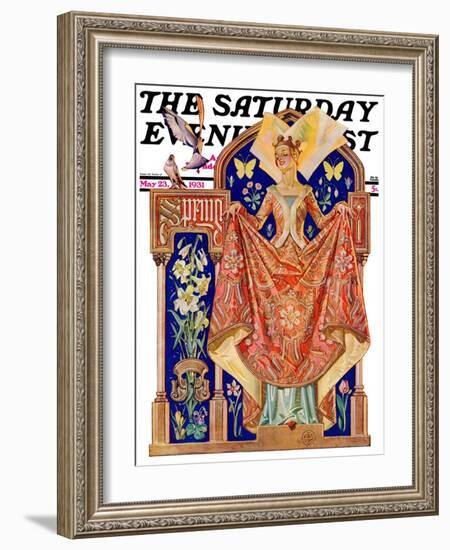 "Queen of Spring," Saturday Evening Post Cover, May 23, 1931-Joseph Christian Leyendecker-Framed Giclee Print