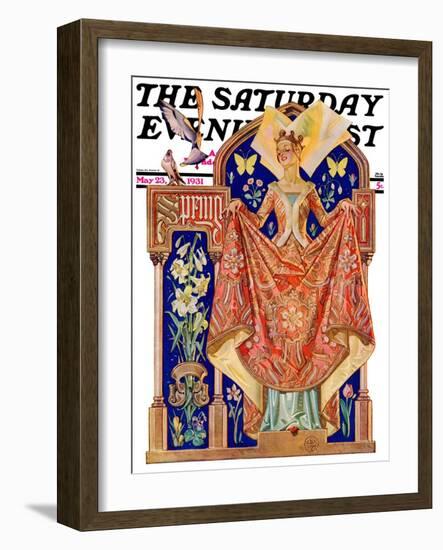 "Queen of Spring," Saturday Evening Post Cover, May 23, 1931-Joseph Christian Leyendecker-Framed Giclee Print