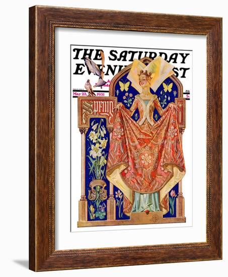 "Queen of Spring," Saturday Evening Post Cover, May 23, 1931-Joseph Christian Leyendecker-Framed Giclee Print