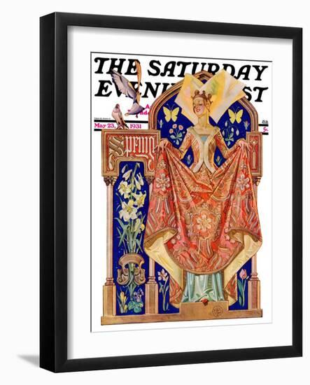 "Queen of Spring," Saturday Evening Post Cover, May 23, 1931-Joseph Christian Leyendecker-Framed Giclee Print